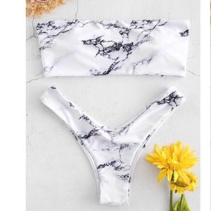 Marble Print Two Piece Bikini Set